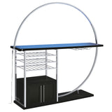 Risley Circular LED Wine Cabinet - 21-Bottle Storage & Stemware Rack in Dark Charcoal & Chrome – view 10