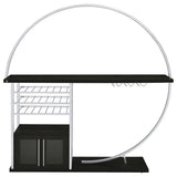 Risley Circular LED Wine Cabinet - 21-Bottle Storage & Stemware Rack in Dark Charcoal & Chrome – view 12