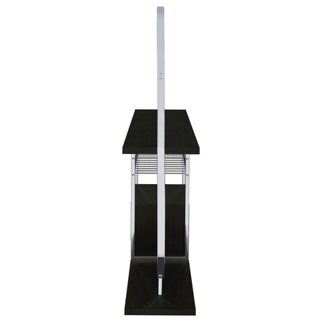 Risley Circular LED Wine Cabinet - 21-Bottle Storage & Stemware Rack in Dark Charcoal & Chrome – view 13