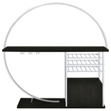 Risley Circular LED Wine Cabinet - 21-Bottle Storage & Stemware Rack in Dark Charcoal & Chrome – view 15