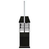 Risley Circular LED Wine Cabinet - 21-Bottle Storage & Stemware Rack in Dark Charcoal & Chrome – view 16