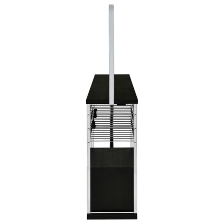 Risley Circular LED Wine Cabinet - 21-Bottle Storage & Stemware Rack in Dark Charcoal & Chrome – view 16