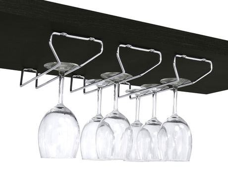 Risley Circular LED Wine Cabinet - 21-Bottle Storage & Stemware Rack in Dark Charcoal & Chrome – view 17