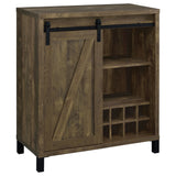 Arlington Sliding Barn Door Bar Cabinet - Rustic Oak