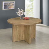 Jamestown 47" Round Dining Table - X-Cross Plank Pedestal Base in Textured Mango Finish – view 1