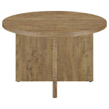 Jamestown 47" Round Dining Table - X-Cross Plank Pedestal Base in Textured Mango Finish – view 3