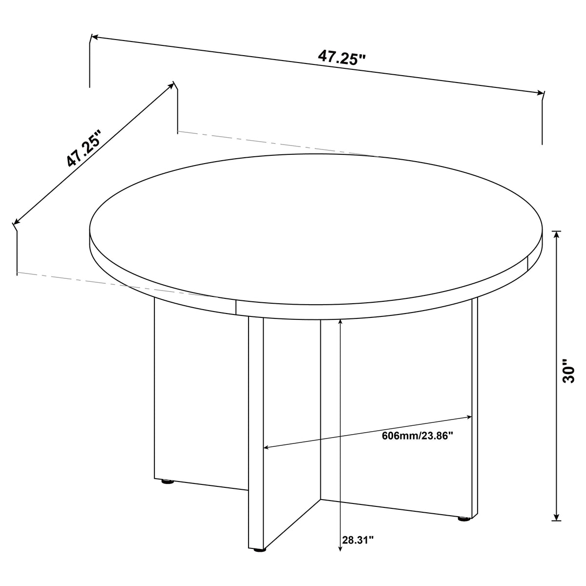 Jamestown 47" Round Dining Table - X-Cross Plank Pedestal Base in Textured Mango Finish – view 7