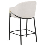 Chadwick Counter Height Chairs, Set of 2 - Beige Linen High Back with Black Metal Legs & Gold Accents – view 6