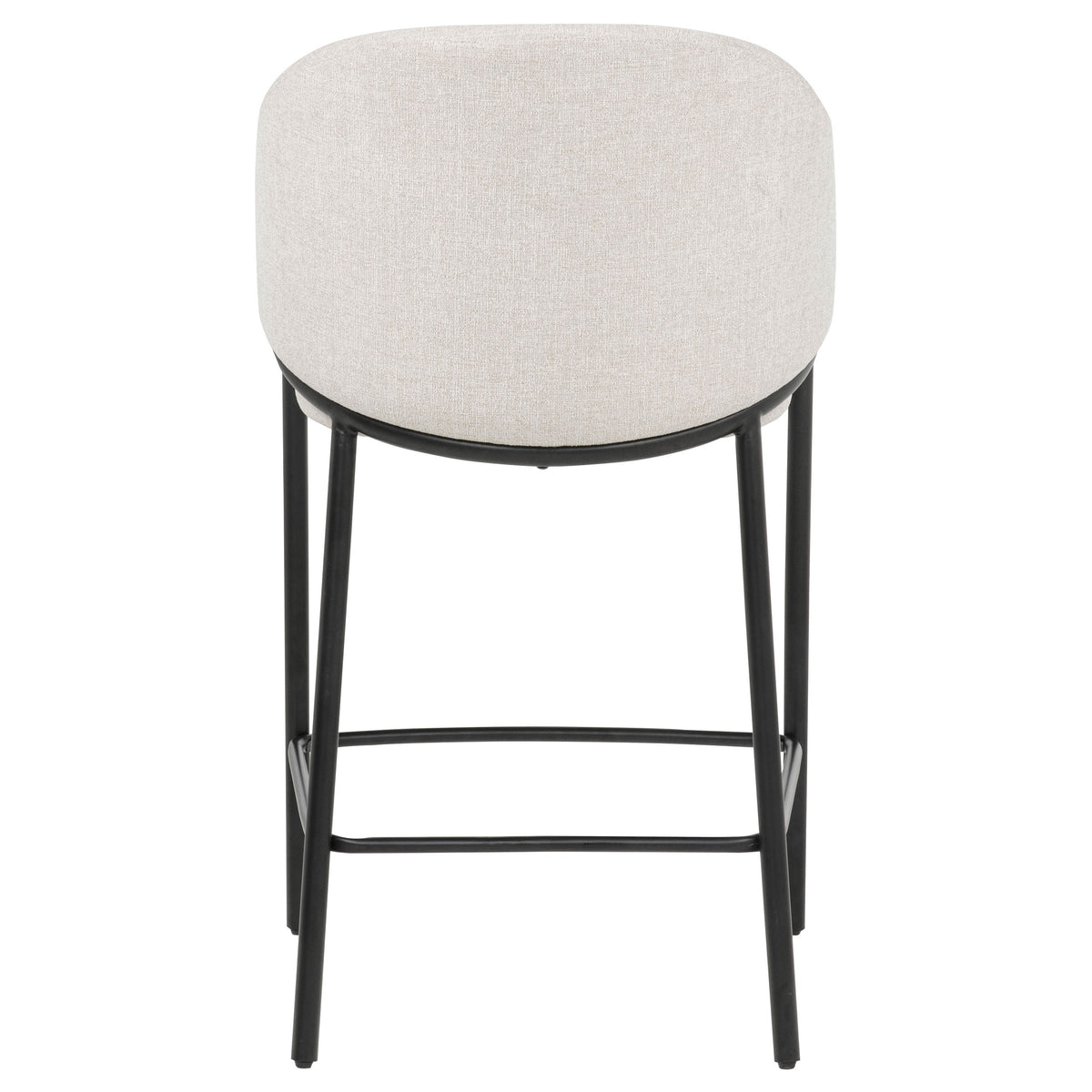 Chadwick Counter Height Chairs, Set of 2 - Beige Linen High Back with Black Metal Legs & Gold Accents – view 7