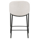Chadwick Counter Height Chairs, Set of 2 - Beige Linen High Back with Black Metal Legs & Gold Accents – view 7