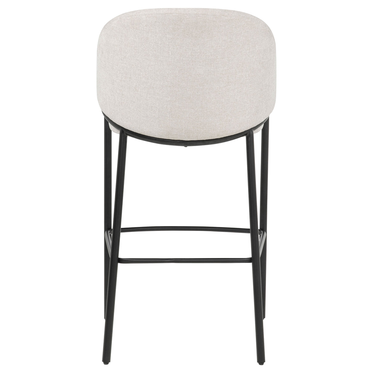 Chadwick High-Back Bar Chairs, Set of 2 - Beige Linen with Black Metal Legs & Gold Accents – view 7