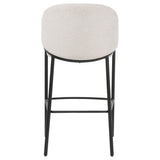 Chadwick High-Back Bar Chairs, Set of 2 - Beige Linen with Black Metal Legs & Gold Accents – view 7
