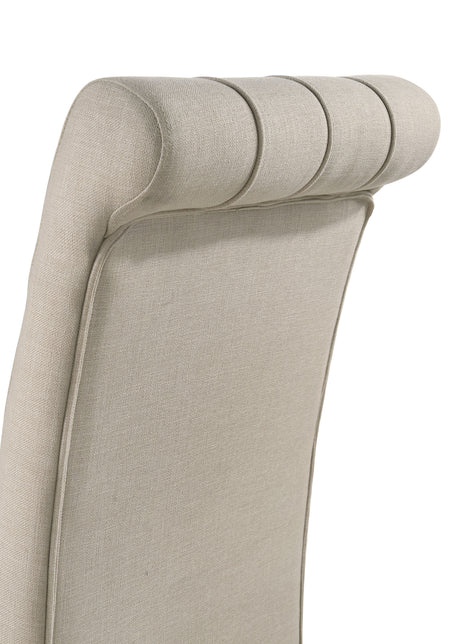 Alana Button-Tufted Dining Side Chairs, Set of 2 - Beige Linen-Like Fabric with Copper Nailhead Trim – view 10
