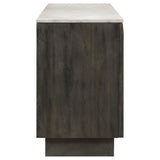 Dennis 72" Marble Top Sideboard - Checkerboard Mango Wood Doors in Tobacco Grey with Brass Pulls – view 7
