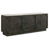 Dennis 72" Marble Top Sideboard - Checkerboard Mango Wood Doors in Tobacco Grey with Brass Pulls – view 8
