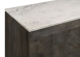 Dennis 72" Marble Top Sideboard - Checkerboard Mango Wood Doors in Tobacco Grey with Brass Pulls – view 9