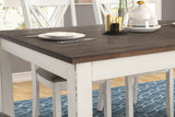 Fortress 7-Piece Farmhouse Dining Set - Chestnut Table Top on Vintage Vanilla with Double-Cross Back Chairs – view 11