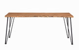 Sherman 71" Live Edge Acacia Dining Table & 60" Bench - Industrial Gunmetal Hairpin Legs – view 5