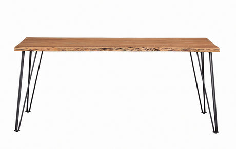 Sherman 71" Live Edge Acacia Dining Table & 60" Bench - Industrial Gunmetal Hairpin Legs – view 5