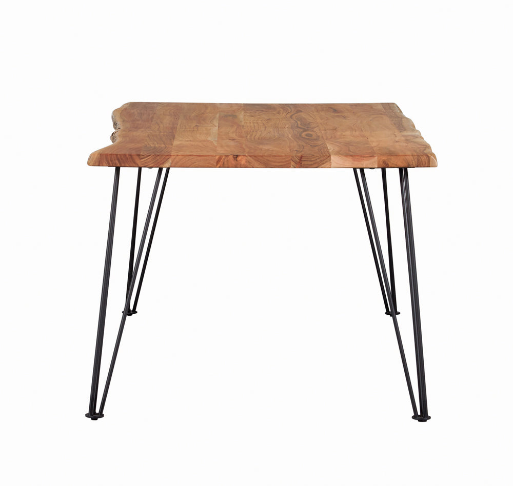 Sherman 71" Live Edge Acacia Dining Table & 60" Bench - Industrial Gunmetal Hairpin Legs – view 6