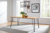Sherman 71" Live Edge Acacia Dining Table & 60" Bench - Industrial Gunmetal Hairpin Legs – view 4
