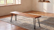Sherman 71" Live Edge Acacia Dining Table & 60" Bench - Industrial Gunmetal Hairpin Legs – view 1