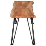 Sherman 71" Live Edge Acacia Dining Table & 60" Bench - Industrial Gunmetal Hairpin Legs – view 14