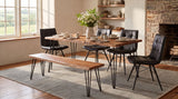 Sherman 71" Live Edge Acacia Dining Table & 60" Bench - Industrial Gunmetal Hairpin Legs – view 18