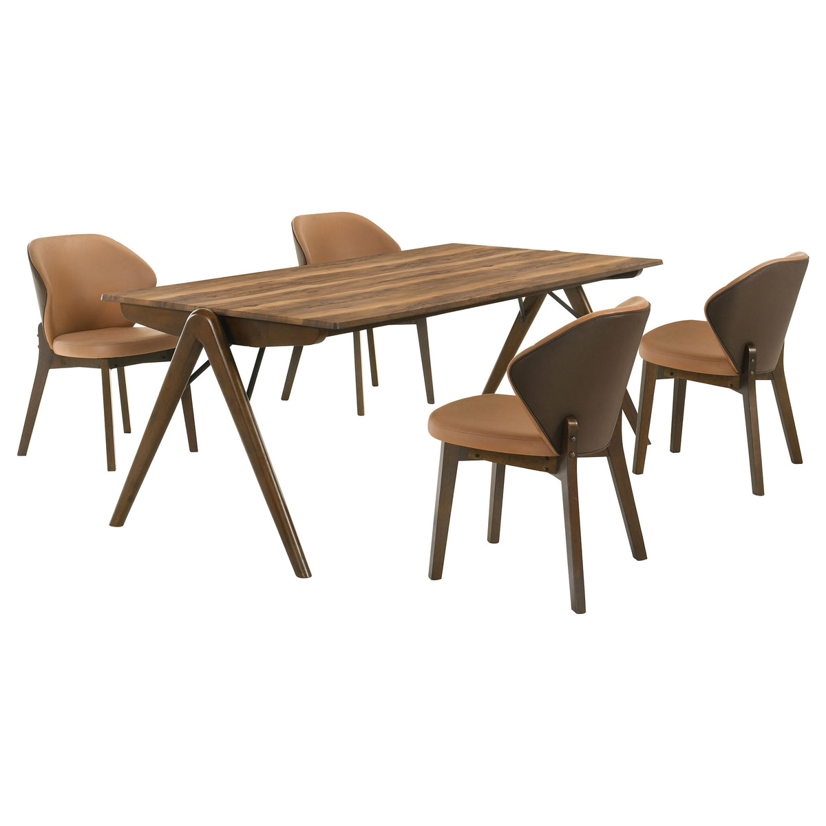 Randolph 79" Rectangular Dining Table & Sets - Sheesham-Look Smart Top with Butterscotch Turtle-Back Chairs – view 16