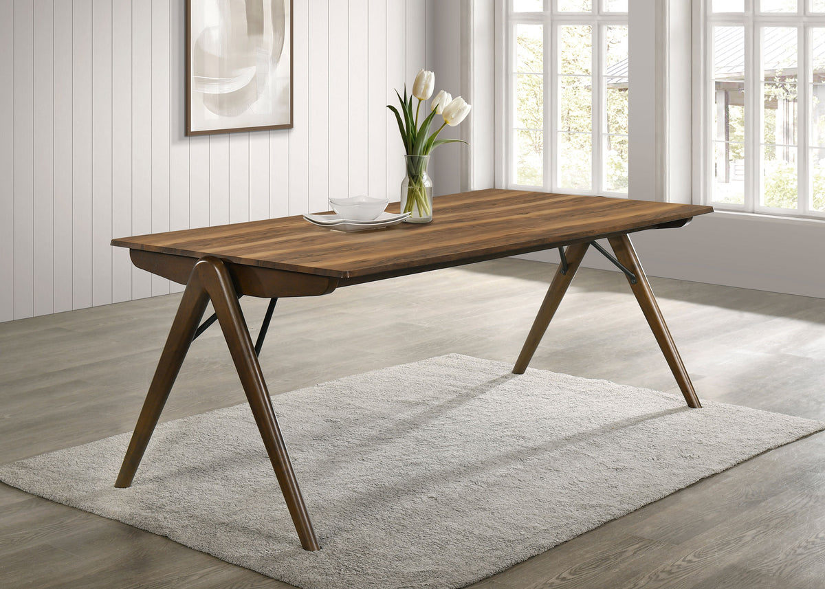 Randolph 79" Rectangular Dining Table & Sets - Sheesham-Look Smart Top with Butterscotch Turtle-Back Chairs – view 1
