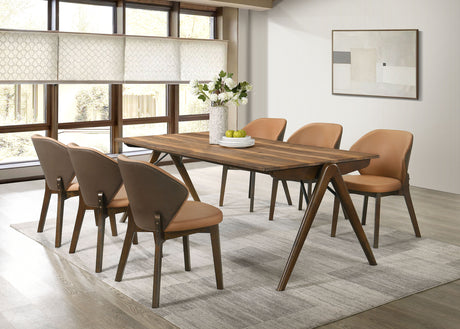 Randolph 79" Rectangular Dining Table & Sets - Sheesham-Look Smart Top with Butterscotch Turtle-Back Chairs – view 15