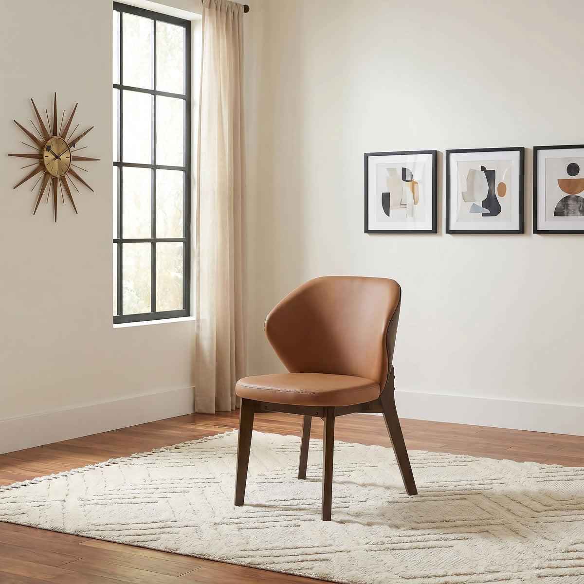 Randolph 79" Rectangular Dining Table & Sets - Sheesham-Look Smart Top with Butterscotch Turtle-Back Chairs - lifestyle
