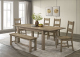 Cardova 87" Solid Wood Extension Dining Table & Sets - Rustic Vineyard Oak with Ladder-Back Chairs & Bench – view 20