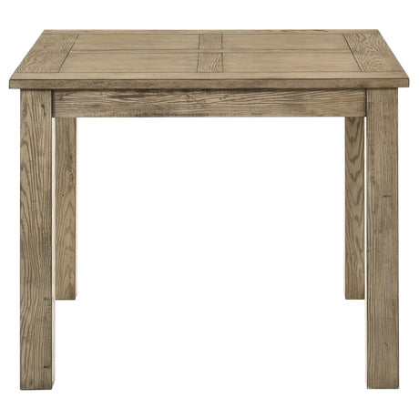 Cardova Square Counter Height Dining Table & Set - Rustic Vineyard Oak with Ladder-Back Chairs – view 16