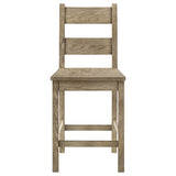 Cardova Square Counter Height Dining Table & Set - Rustic Vineyard Oak with Ladder-Back Chairs – view 20