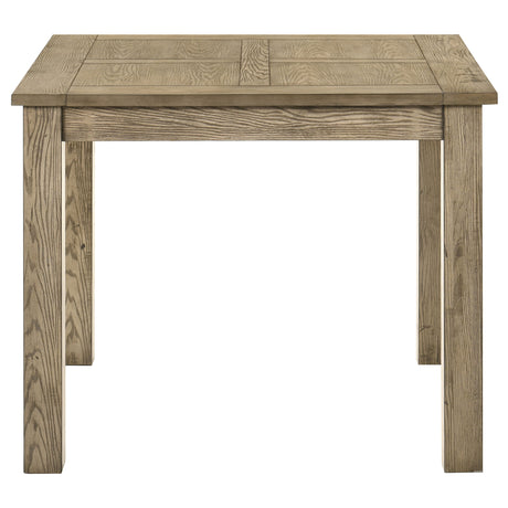 Cardova Square Counter Height Dining Table & Set - Rustic Vineyard Oak with Ladder-Back Chairs – view 8