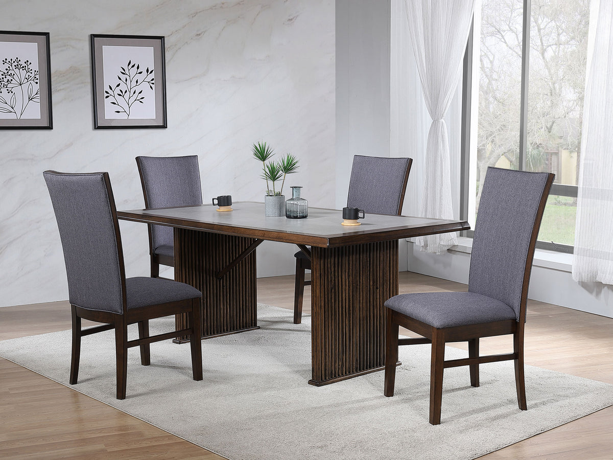 Sherwood 72" Reeded Dining Table & Sets - 5pcs- Table + 4 Side Chairs