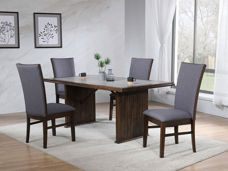 Sherwood 72" Reeded Dining Table & Sets - 5pcs- Table + 4 Side Chairs