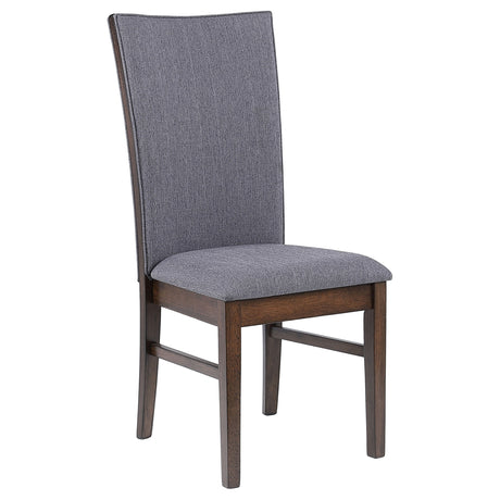 Sherwood 72" Reeded Dining Table & Sets - Stone Top on Brown Rubberwood Base with Grey Upholstered Chairs – view 17