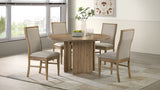 Adina Round Pedestal or Extension Dining Table & Sets - 5pcs- Round Table + 4 Side Chairs