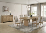 Adina Round Pedestal or Extension Dining Table & Sets - 8pcs- Extension Table + 6 Side Chairs + Sideboard