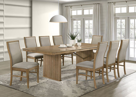 Adina Round Pedestal or Extension Dining Table & Sets - 9pcs- Extension Table + 8 Side Chairs