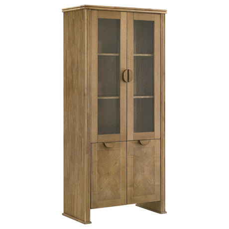 Adina Round Pedestal or Extension Dining Table & Sets - 77" Tall Display Cabinet