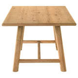 Duncan 71" Trestle Dining Table & 7-Piece Set - Washed Oak with Oatmeal Boucle Ladder-Back Chairs – view 8