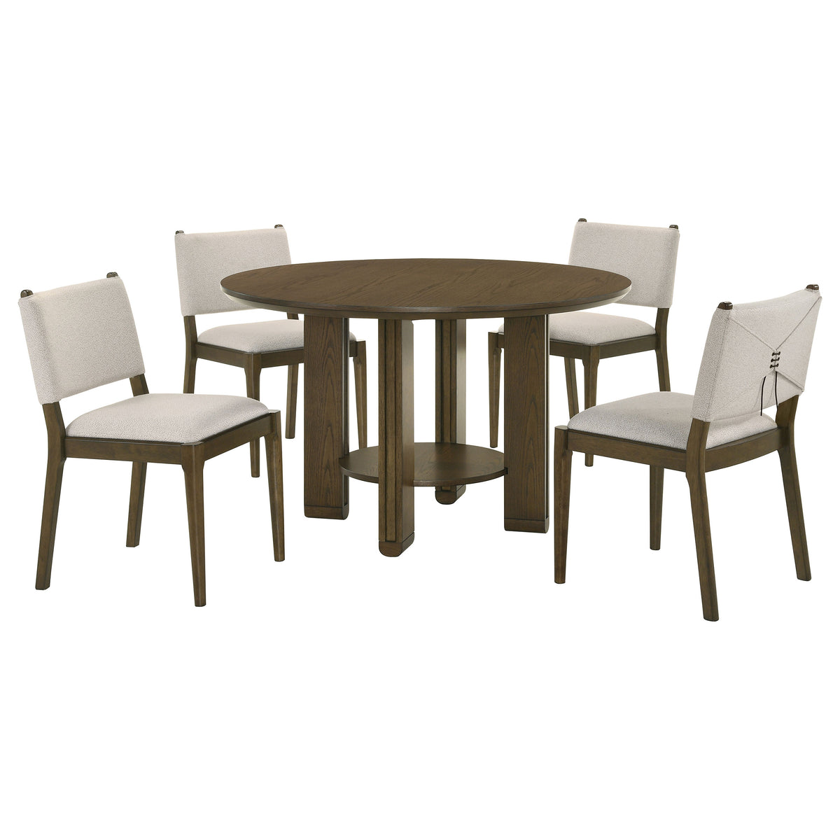 Ottowa Dining Collection - 47" Round Table with Shelf or 71" Rectangular Table & Upholstered Chairs in Brown – view 13