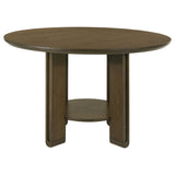 Ottowa Dining Collection - 47" Round Table with Shelf or 71" Rectangular Table & Upholstered Chairs in Brown – view 15