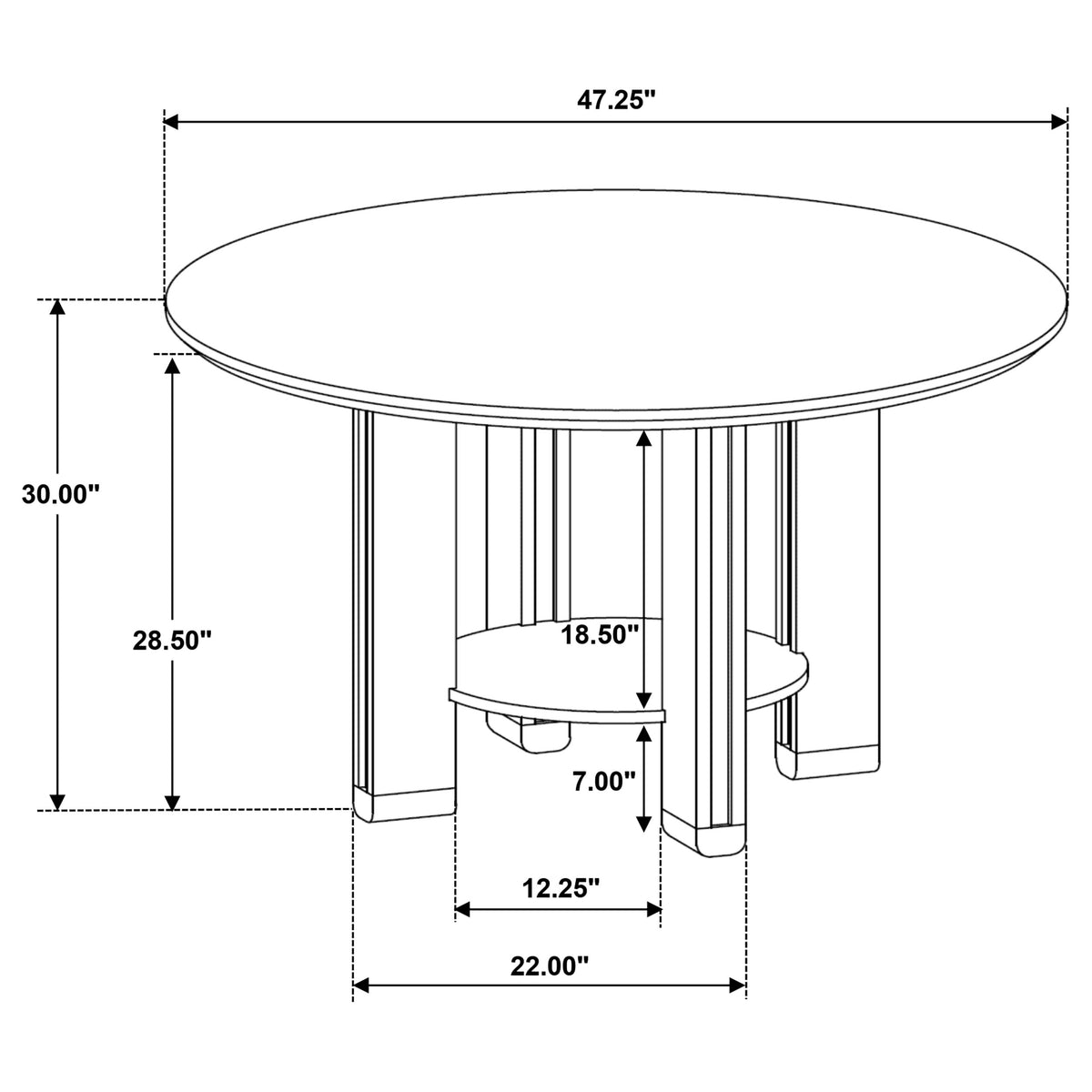 Ottowa Dining Collection - 47" Round Table with Shelf or 71" Rectangular Table & Upholstered Chairs in Brown – view 11