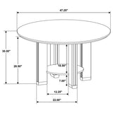 Ottowa Dining Collection - 47" Round Table with Shelf or 71" Rectangular Table & Upholstered Chairs in Brown – view 11
