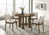 Ottowa Dining Collection - 47" Round Table with Shelf or 71" Rectangular Table & Upholstered Chairs in Brown – view 12
