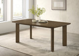 Ottowa Dining Collection - 47" Round Table with Shelf or 71" Rectangular Table & Upholstered Chairs in Brown - lifestyle